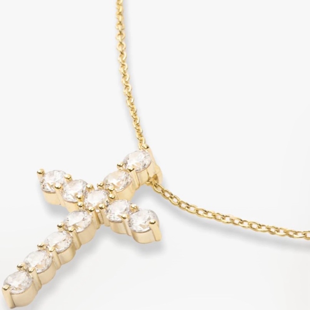 Maria Melinda Gold and Diamond Cross Necklace